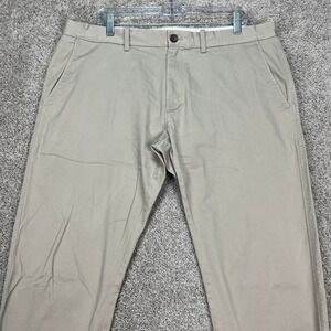 J.Crew Men's Khaki Chino Pants 36x34 Slim Flex Comfort Stretch Casual Wear EUC‎